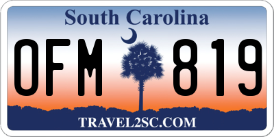 SC license plate OFM819