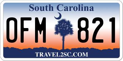 SC license plate OFM821