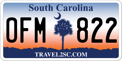 SC license plate OFM822