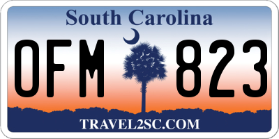 SC license plate OFM823