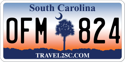 SC license plate OFM824