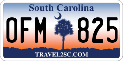 SC license plate OFM825