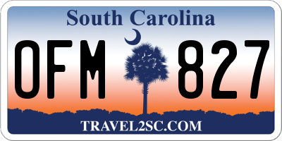 SC license plate OFM827