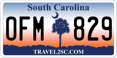 SC license plate OFM829
