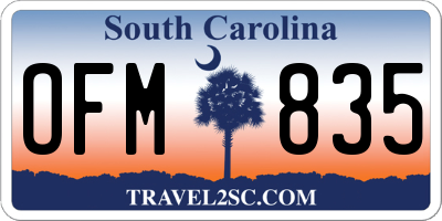 SC license plate OFM835