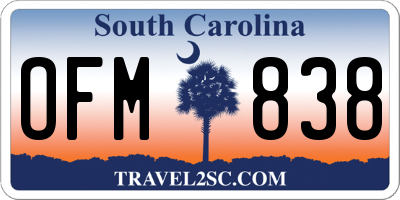 SC license plate OFM838