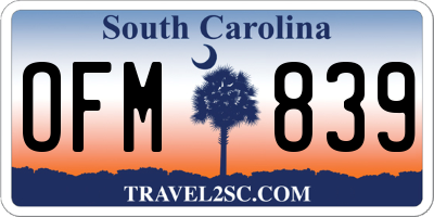 SC license plate OFM839