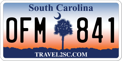 SC license plate OFM841