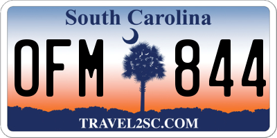 SC license plate OFM844