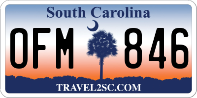 SC license plate OFM846