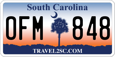 SC license plate OFM848