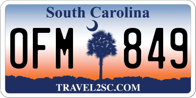 SC license plate OFM849
