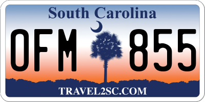 SC license plate OFM855