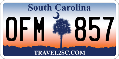 SC license plate OFM857