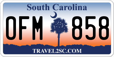 SC license plate OFM858