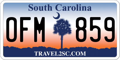SC license plate OFM859
