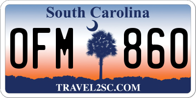 SC license plate OFM860