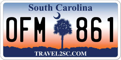 SC license plate OFM861