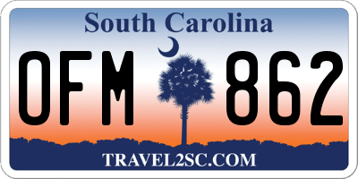 SC license plate OFM862