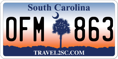 SC license plate OFM863