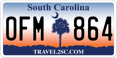 SC license plate OFM864