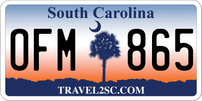 SC license plate OFM865