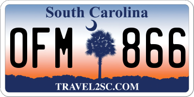 SC license plate OFM866