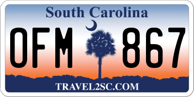 SC license plate OFM867