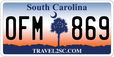 SC license plate OFM869