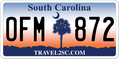 SC license plate OFM872