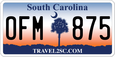 SC license plate OFM875