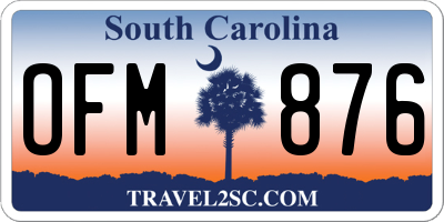 SC license plate OFM876