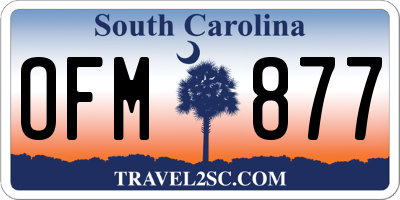 SC license plate OFM877