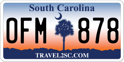 SC license plate OFM878