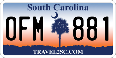 SC license plate OFM881