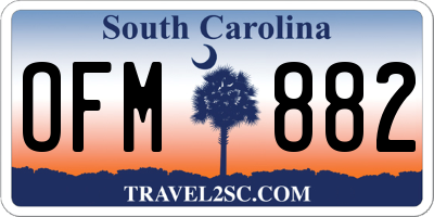 SC license plate OFM882