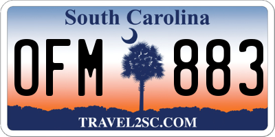 SC license plate OFM883