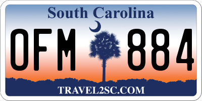 SC license plate OFM884