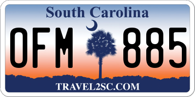 SC license plate OFM885