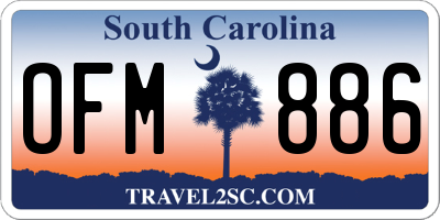 SC license plate OFM886