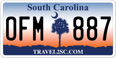 SC license plate OFM887