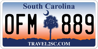 SC license plate OFM889