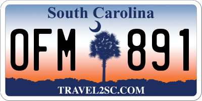 SC license plate OFM891
