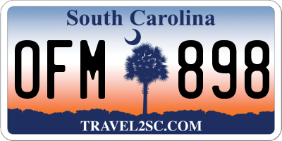 SC license plate OFM898