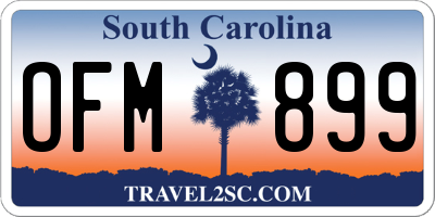 SC license plate OFM899