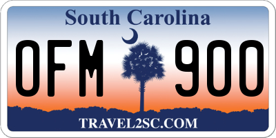 SC license plate OFM900