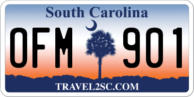 SC license plate OFM901