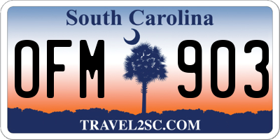 SC license plate OFM903