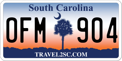 SC license plate OFM904
