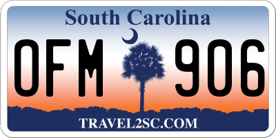 SC license plate OFM906